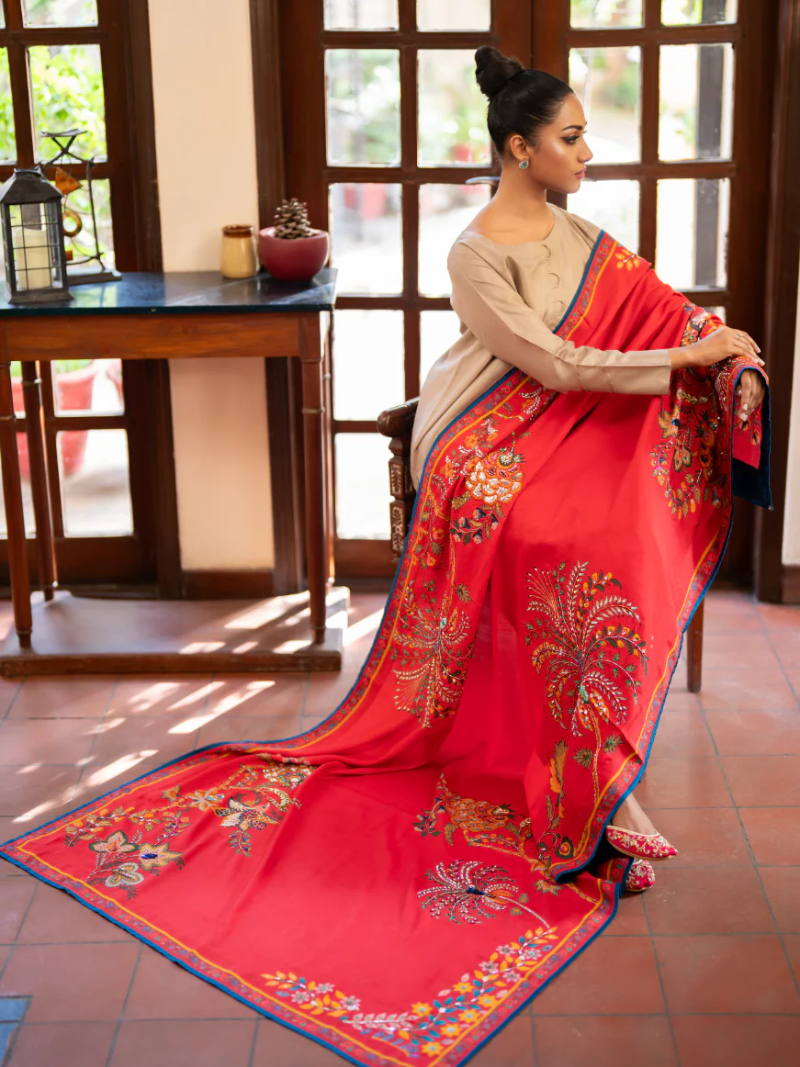 Surkh Salam - Dupatta