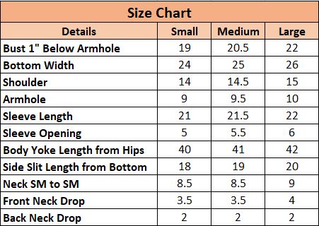 Size chart